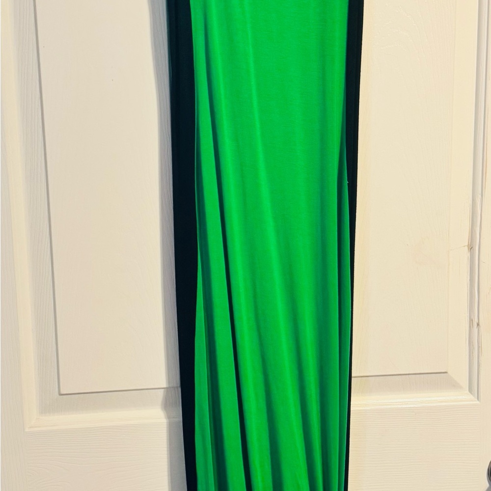 Calvin Klein Collection Green and Black Maxi Dress